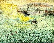 Henri Edmond Cross hamnen i toulon painting